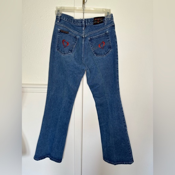 Vintage No excuses Girl Gear Flare Leg Jeans with heart design size 11/12 - Picture 3 of 9